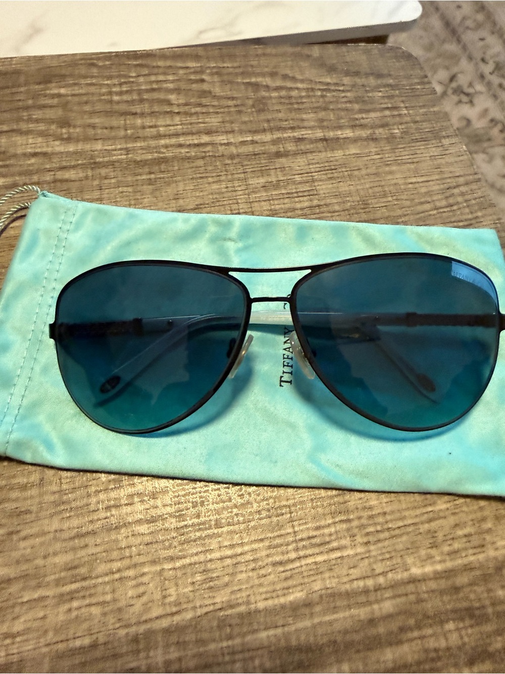Tiffany & Co. Aviator Sunglasses with Blue Lenses
